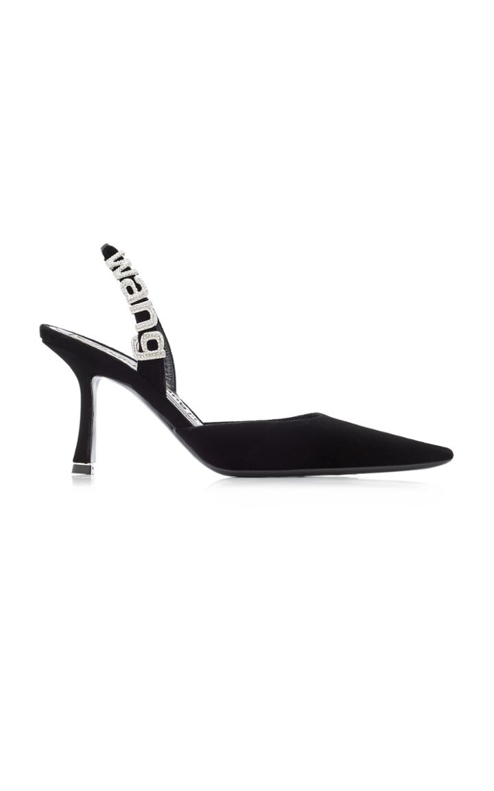Alexander Wang Grace Logo-detailed Velvet Pumps
