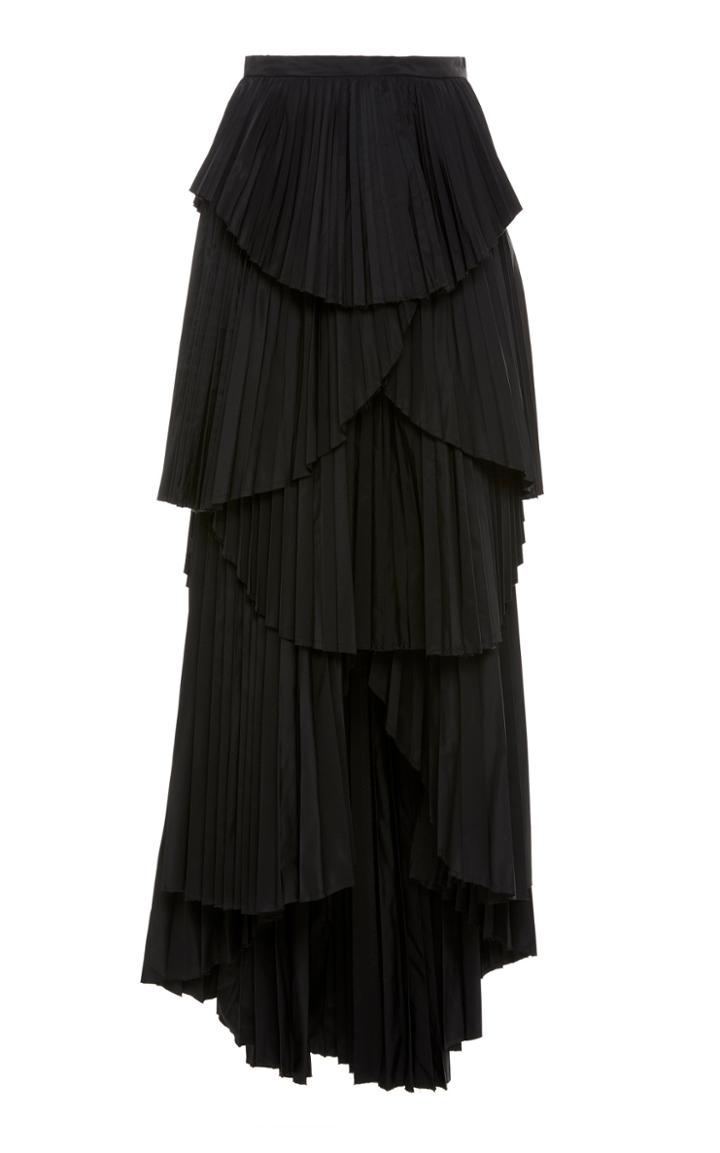 Amur Ophelia Pleated Chiffon Midi Skirt
