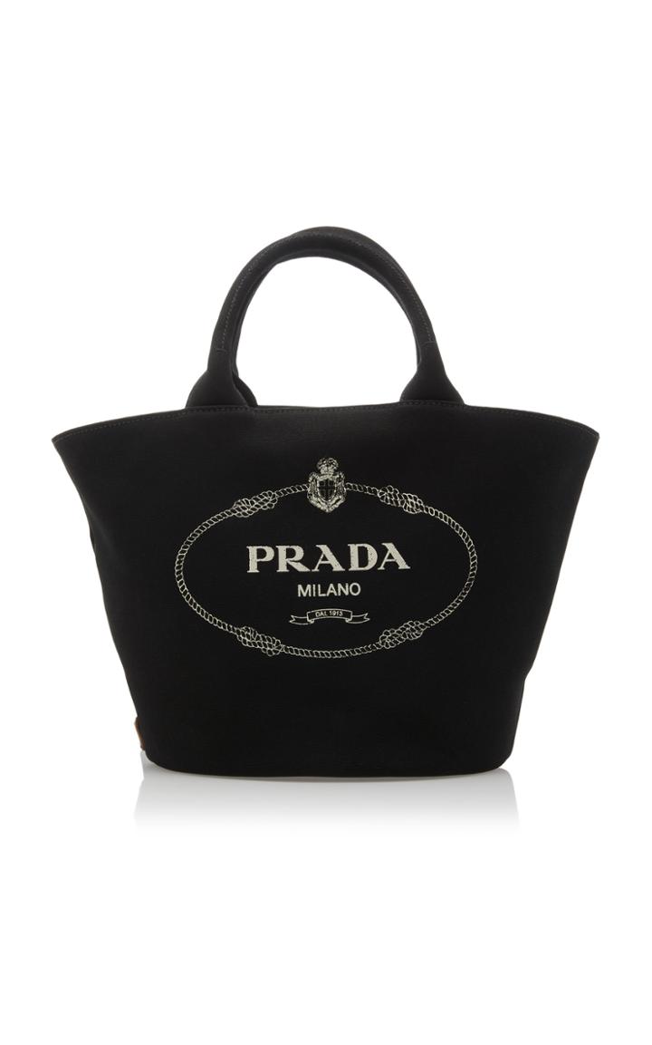 Prada Canapa Medium Linen Logo Tote Bag
