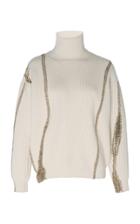 Oscar De La Renta Embellished Merino-wool And Cashmere-blend Turtleneck Sweater