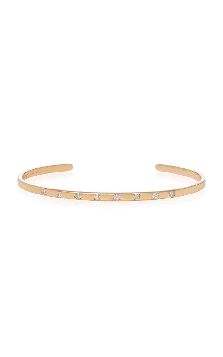 Sara Weinstock Rose Gold White Diamond Spaced Out Bangle Cuff