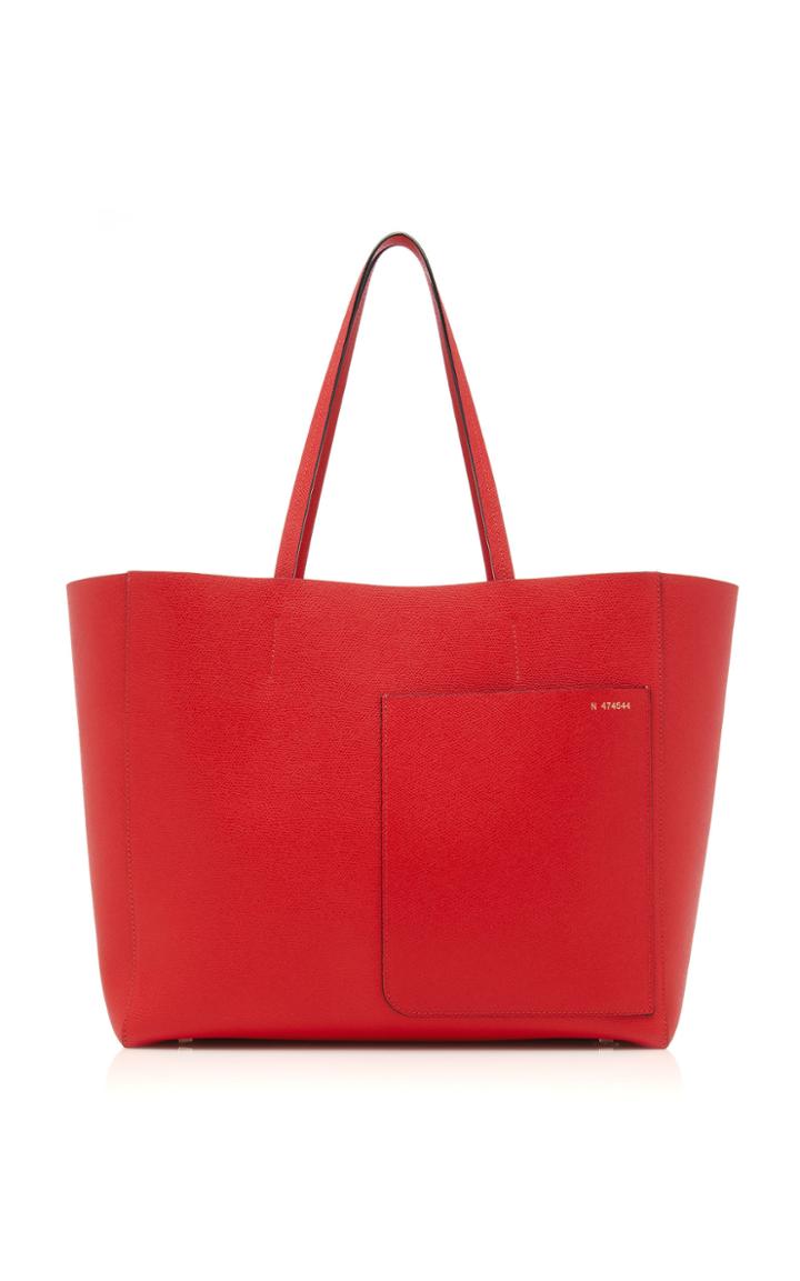 Valextra Large Soft Leather Shopping Bag