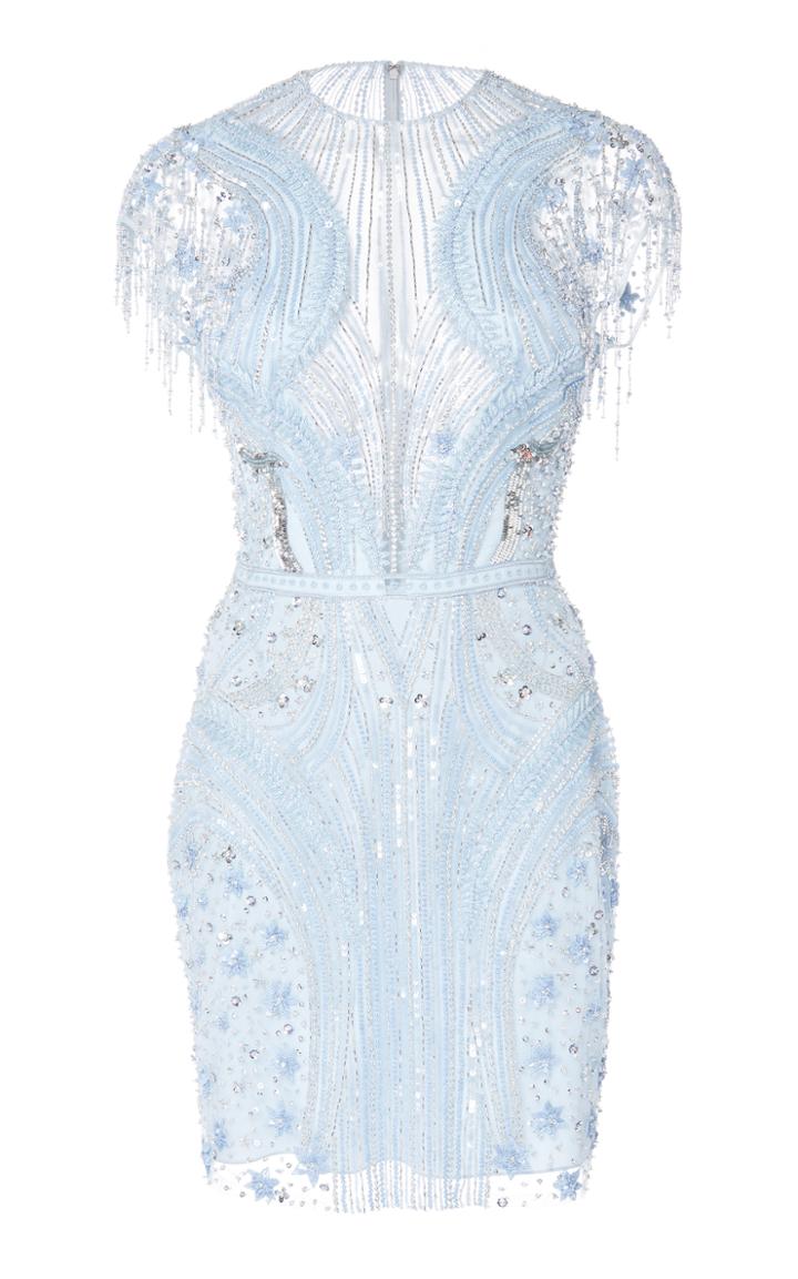 Zuhair Murad Fringed Sleeve Illusion Mini Dress