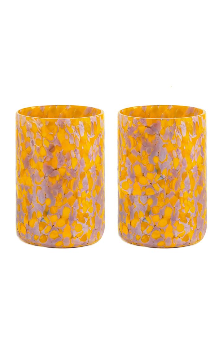 Moda Operandi Stories Of Italy Set Of Msm 2 Mustard & Violet Glasses