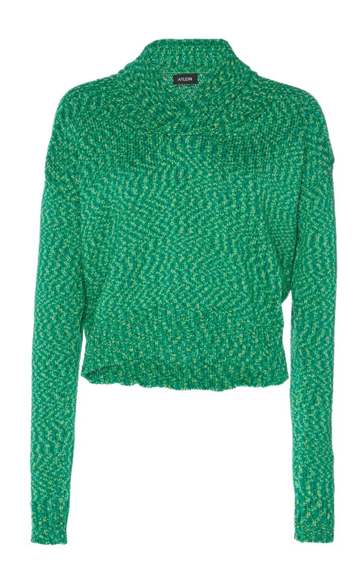 Atlein Cropped Double Knitted Cotton Sweater