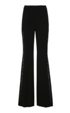 Akris Embroidered Lace-panelled Wool Flare-leg Pants