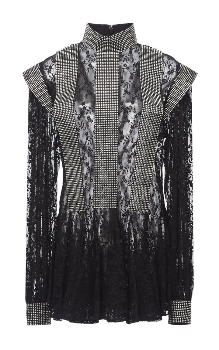 Christopher Kane Ruffled Hem Lace And Sequin Dress