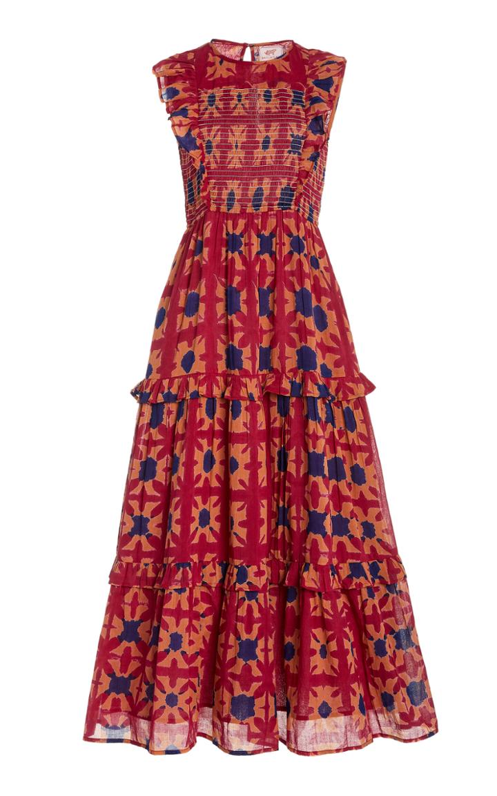 Moda Operandi Banjanan Iris Smocked Cotton Dress