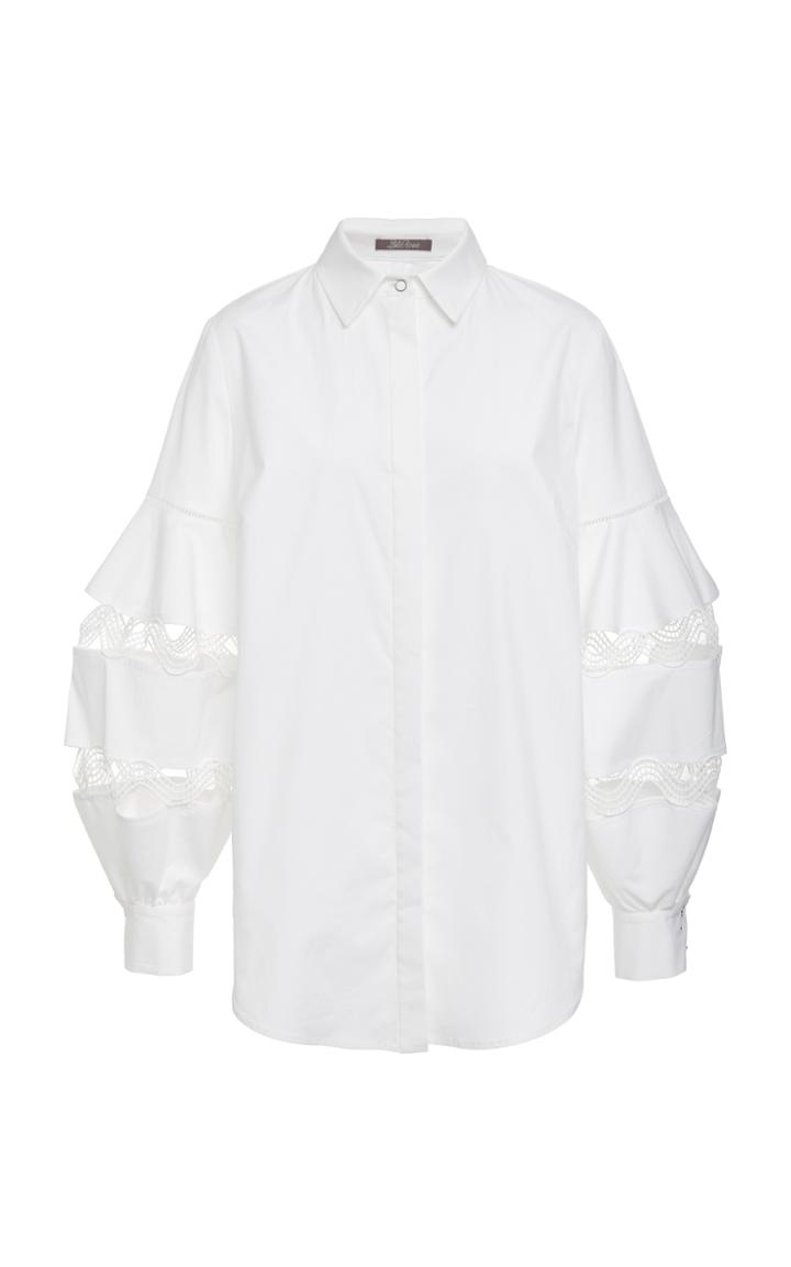 Lela Rose Wave Trim Full Sleeve Shirt