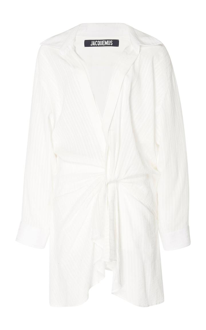Jacquemus Bahia Plunging Cotton-blend Dress
