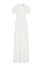 Luisa Beccaria Eyelet Flower Short Sleeve Dress