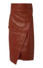 Petar Petrov Rhea Asymmetric Leather Midi Skirt