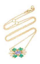 Carol Kauffmann Tanzanite, Emerald And Diamond Necklace