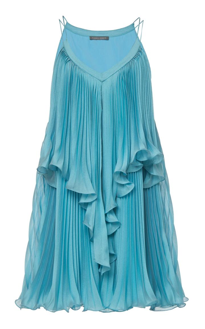 Alberta Ferretti Pliss Mini Dress