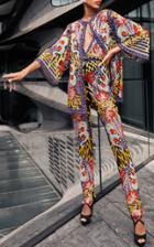 Moda Operandi Naeem Khan Fitted V Neck Beaded Jumpsuit