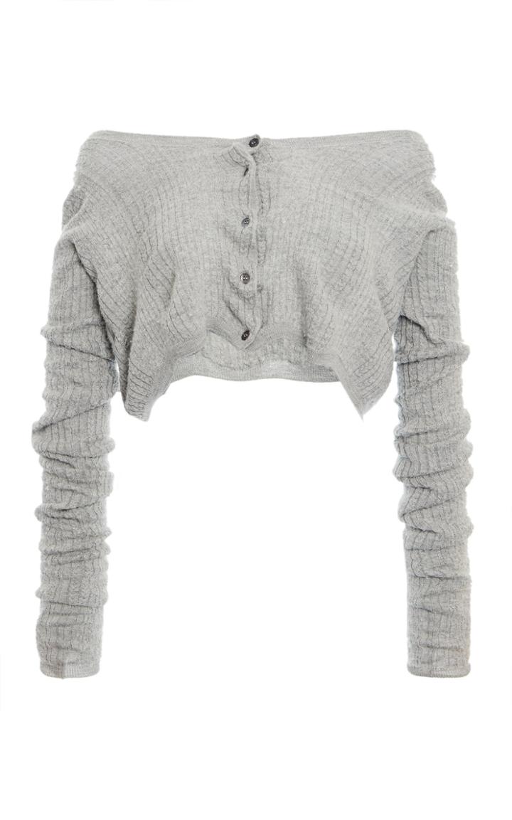 Moda Operandi Miu Miu Off-the-shoulder Ribbed-knit Top Size: 40
