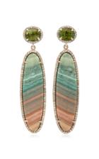 Sheryl Lowe Saturn Chalcedony And Green Tourmaline Drop Earrings