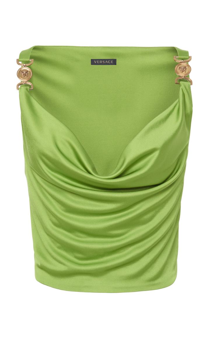 Versace Draped Satin Top