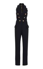 Balmain Sleeveless Double-breasted Cady Jumpsuit