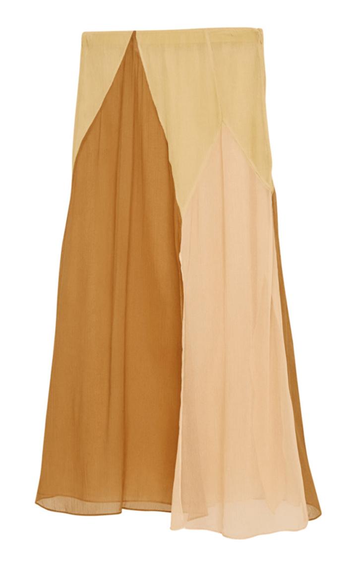 Moda Operandi Dorothee Schumacher Summer Heat Colorblock Silk Midi Skirt