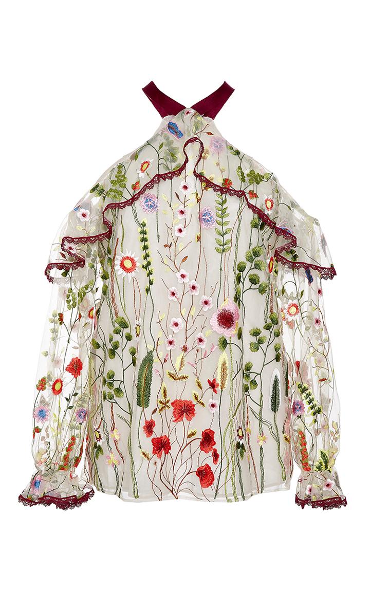 Alexis Kylie Embroidered Cold Shoulder Top