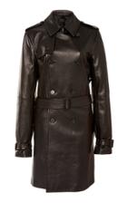 Nili Lotan Kit Double-breasted Belted Leather Trench Coat