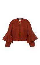 Christian Siriano Flared Sleeves Wool Jacket