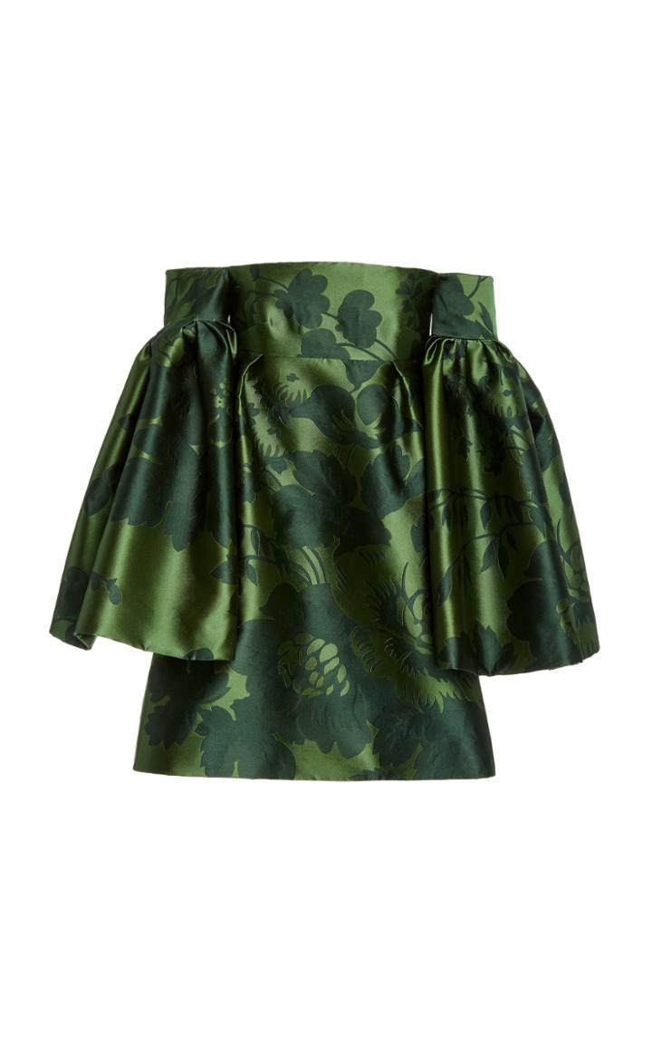 Moda Operandi Carolina Herrera Off-the-shoulder Jacquard Mini Dress