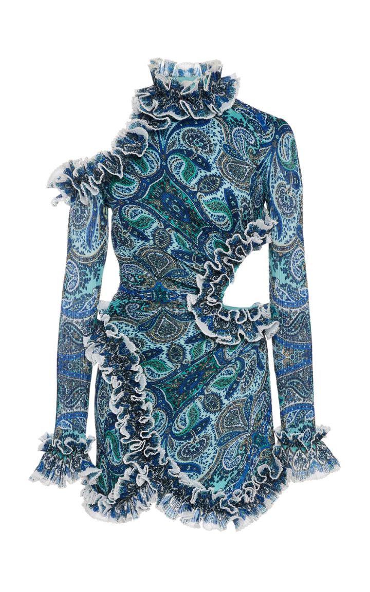 Zimmermann Moncur Cutout Plisse Mini Dress