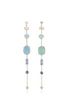 Wwake Gold And Multi-stone Earrings