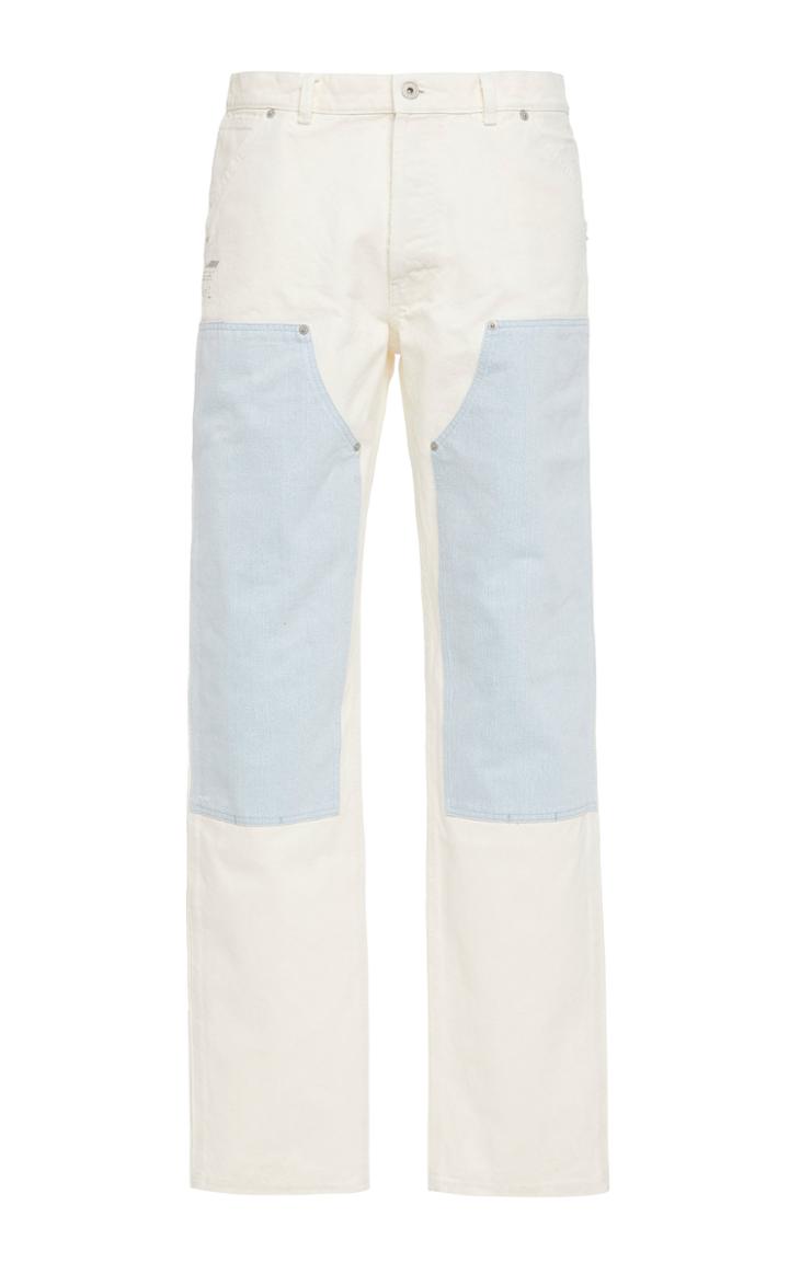 Heron Preston Two-tone Paneled Slim-fit Jeans