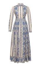 Moda Operandi Lena Hoschek Libert Lace-inset Printed Cotton Maxi Shirt Dress