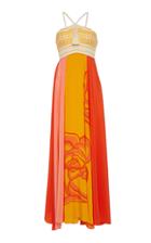 Jaline Bibi Floral Silk Maxi Dress