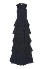 Maison Rabih Kayrouz Ruffled Cotton-blend Satin Gown