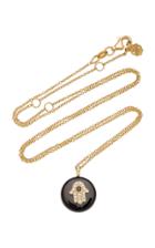 Noush Jewelry Coexist 18k Gold, Onyx And Diamond Necklace