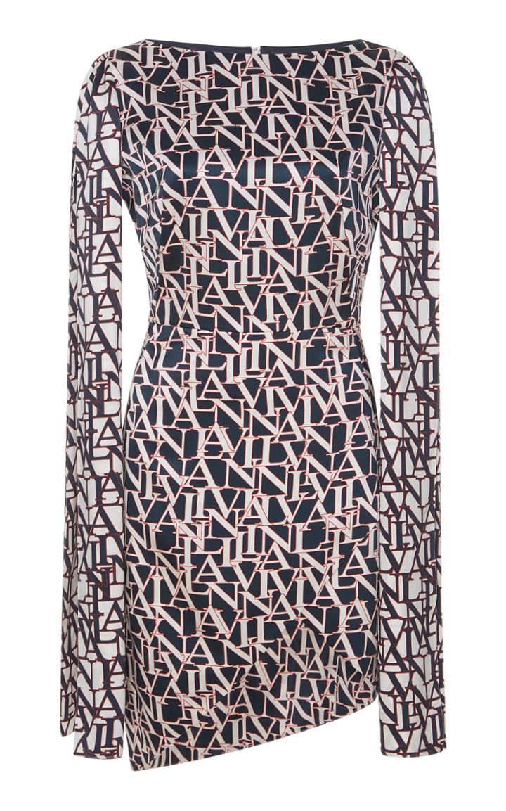 Lanvin Pagoda Sleeve Lanvin Logo Dress