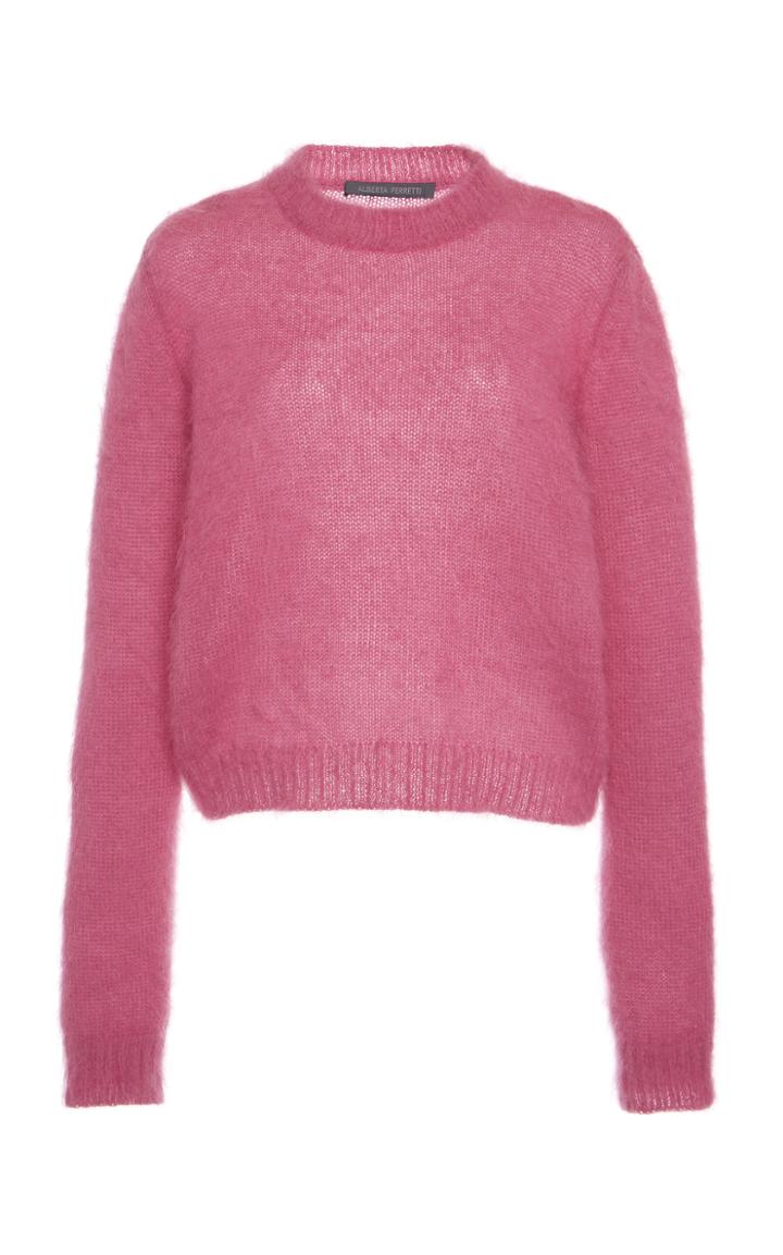 Alberta Ferretti Ribbed-trim Mohair Sweater