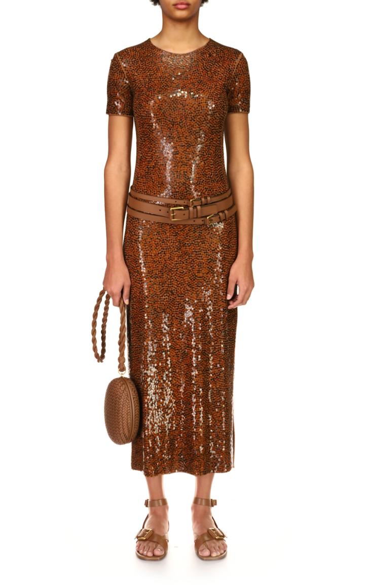 Moda Operandi Michael Kors Collection Tortoise Paillette T Shirt Dress