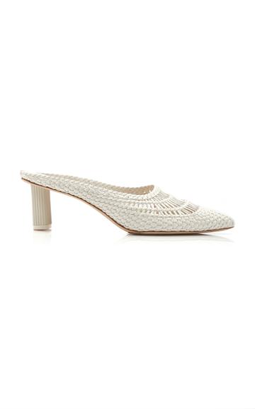 Cult Gaia Della Woven Leather Mules