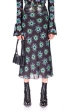 Moda Operandi Paco Rabanne Chainmail-detailed Floral Satin Midi Skirt