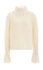 Jw Anderson Pearl-embellished Wool-cashmere Turtleneck Sweater
