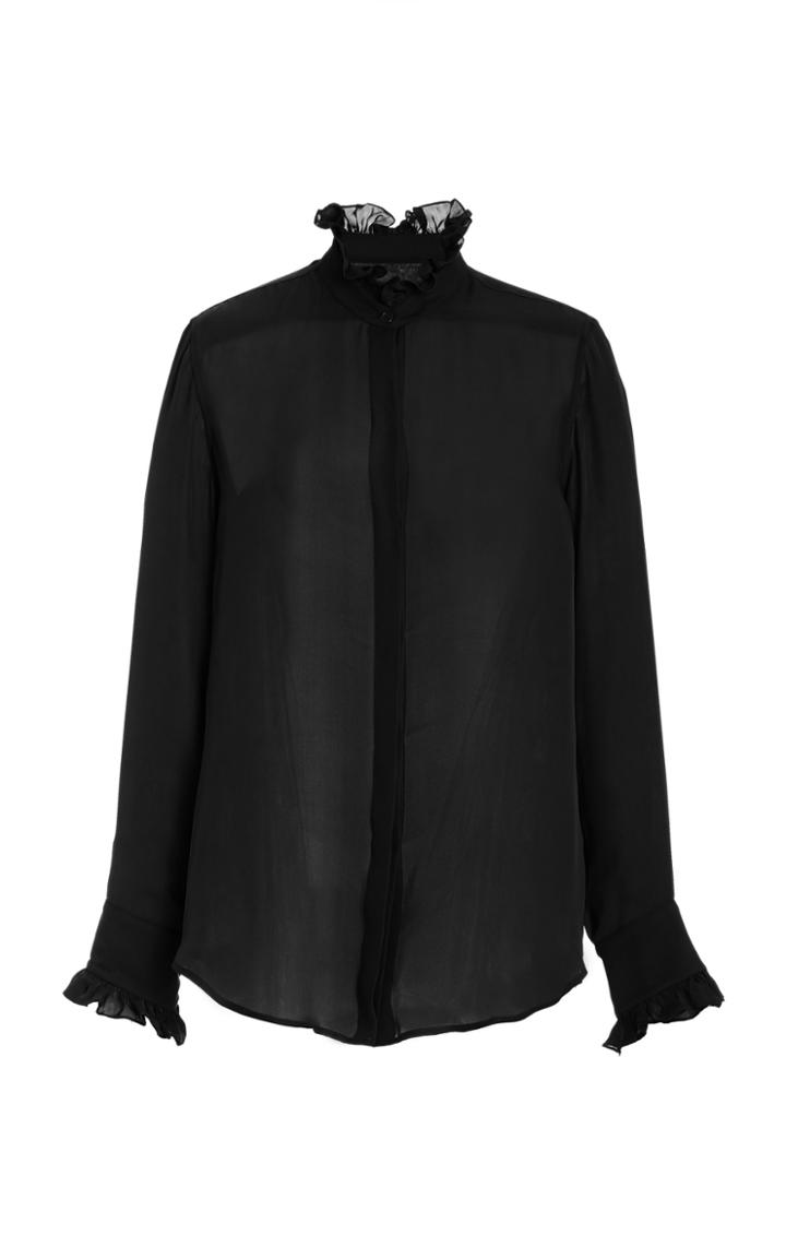 Nili Lotan Aleia Ruffle Silk Georgette Top