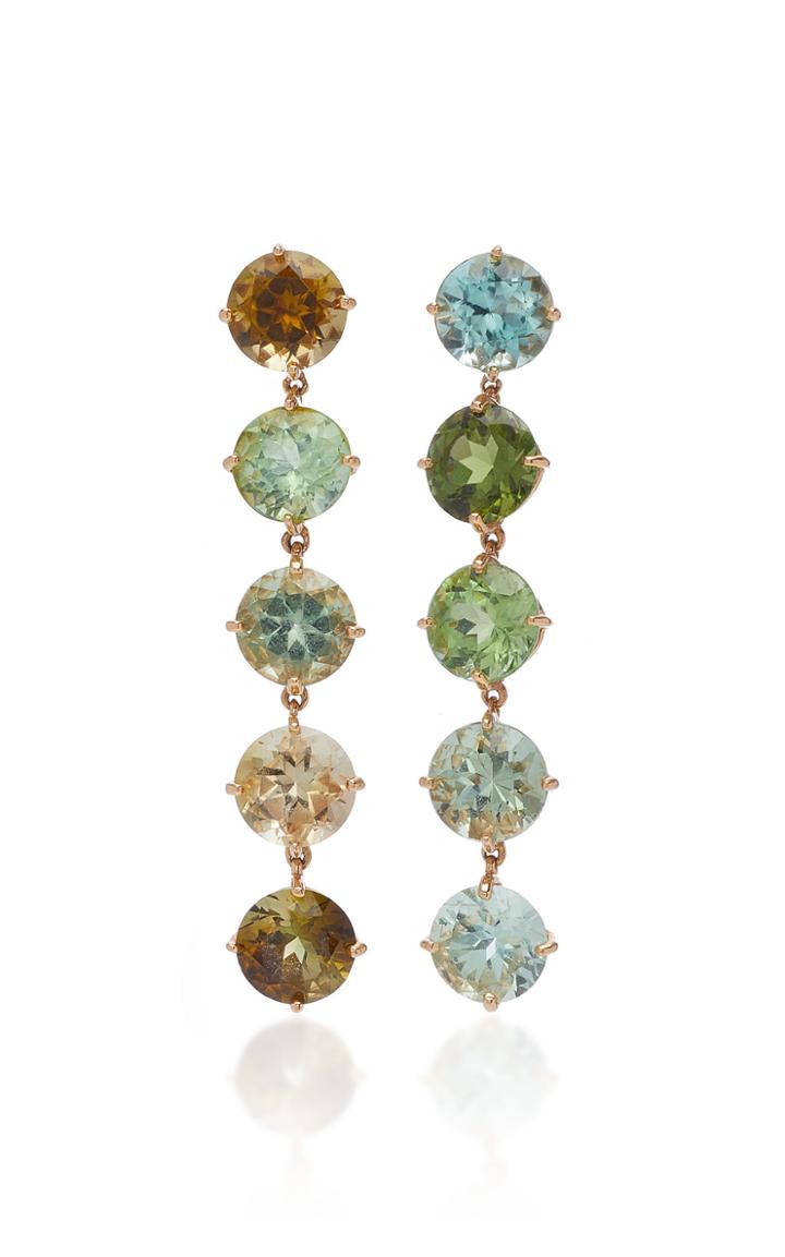 Sidney Garber Green Light 18k Rose Gold And Tourmaline Drop Earrings