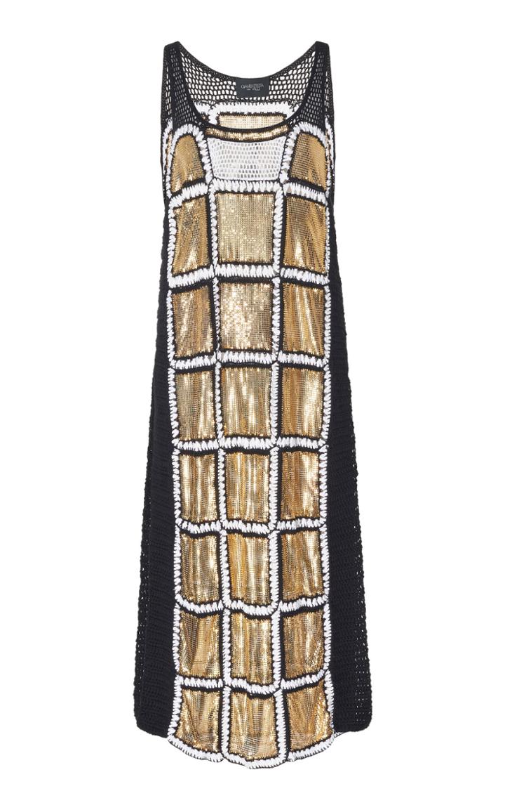 Giambattista Valli Metallic Knit Midi Dress