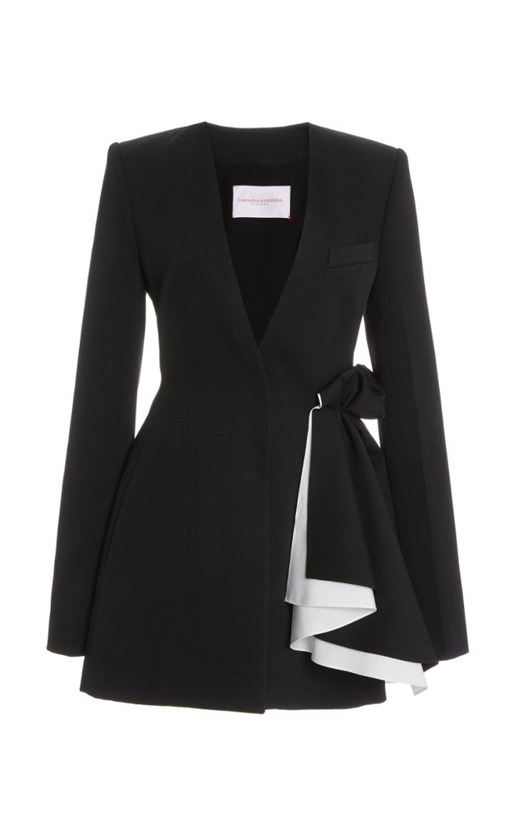 Moda Operandi Carolina Herrera Wool Side Drape Jacket