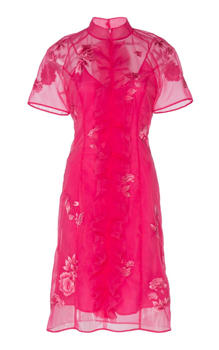 Moda Operandi Huishan Zhang Mia Floral-embellished Organza Mini Dress Size: 6