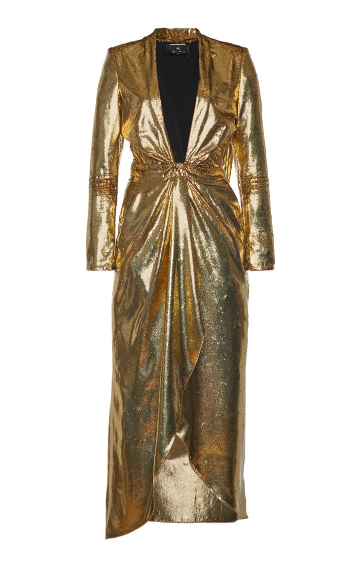 Moda Operandi Etro Metallic Deep-v Dress