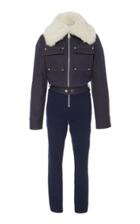 Cordova Courchevel Shearling-trimmed Denim Jumpsuit