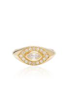 Zoe Chicco 14k Marquise And Pave Diamond Signet Ring