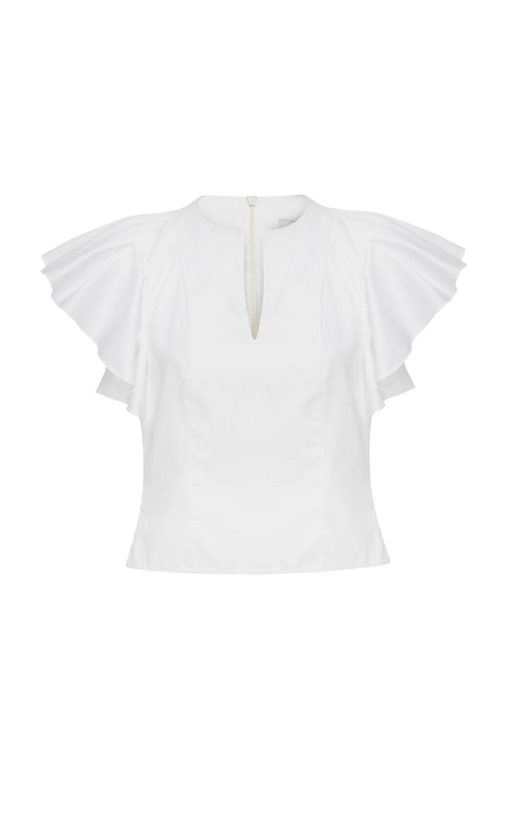 Moda Operandi Safiyaa Steffi Draped-sleeve Cotton Blouse